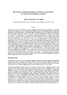 Meteosat observations of diurnal variation of cloud fractional cover