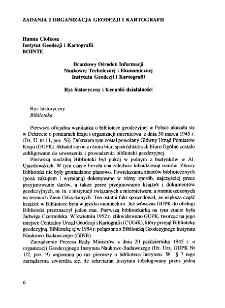 Branżowy Ośrodek Informacji Naukowej Technicznej i Ekonomicznej Instytutu Geodezji i Kartografii. Rys historyczny i kierunki działalności