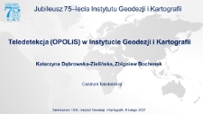 Teledetekcja (OPOLiS) w Instytucie Geodezji i Kartografii