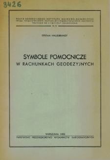 Symbole pomocnicze w rachunkach geodezyjnych